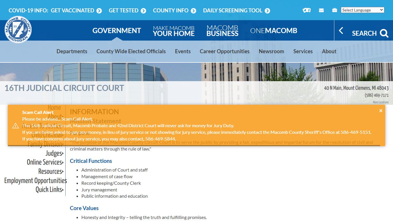 Circuit Court - Information | Macomb County